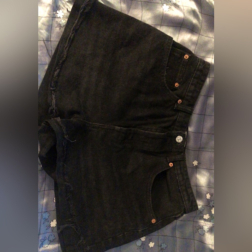 Black jeans shorts size medium Zara